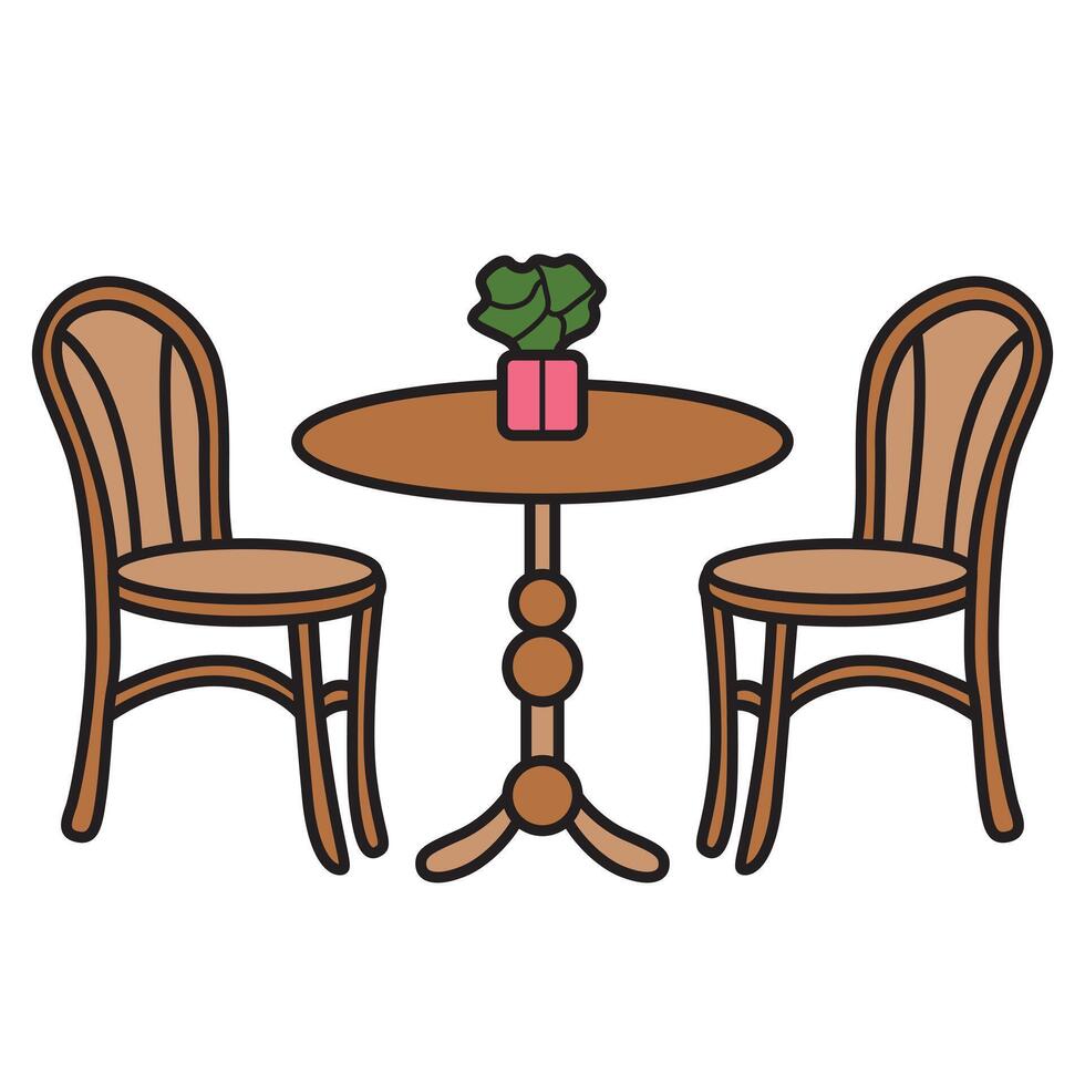Cafe Table with Cozy and Inviting Details vector