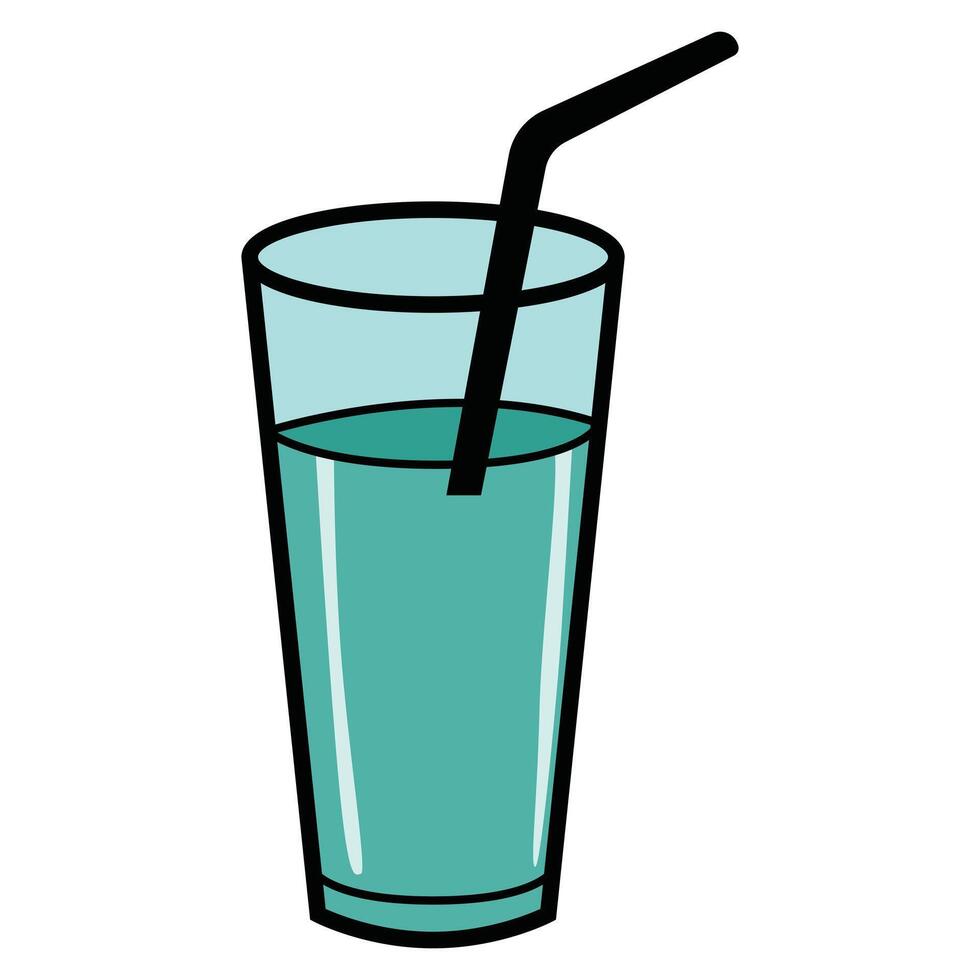 Hand Drawing of Glass of Water with Clear and Refreshing Details vector