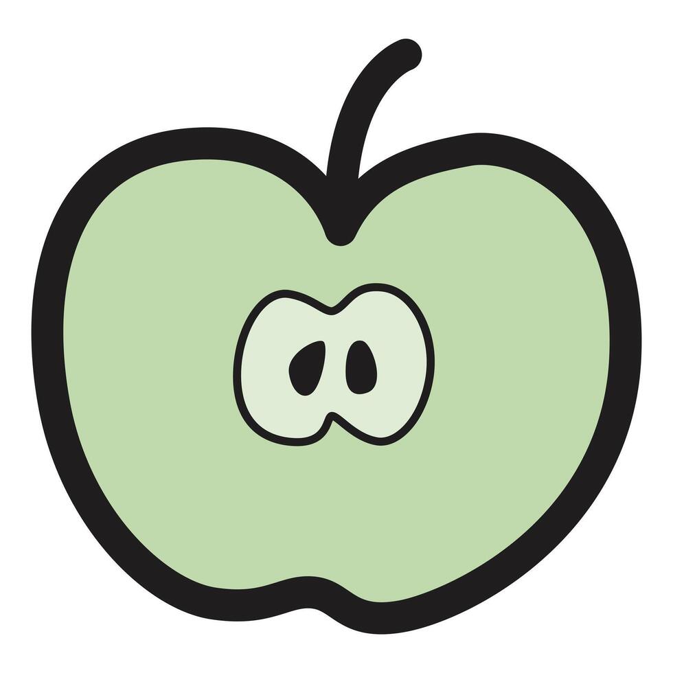 Hand Drawing of Apple with Fresh and Detailed Charm vector