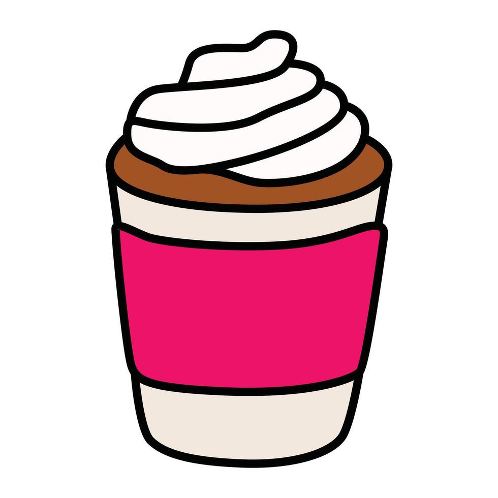 Paper Cup of Coffee with Cream and Inviting Details vector