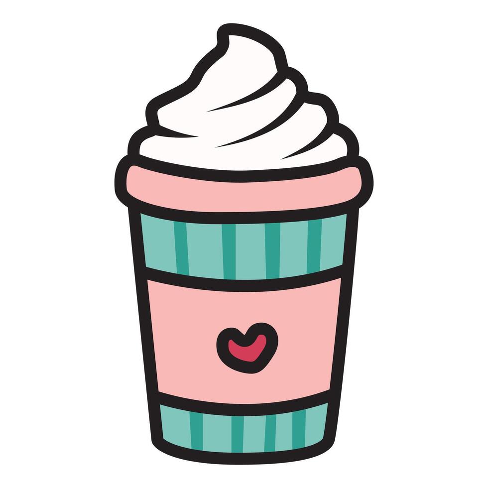 Paper Cup of Coffee with Cozy Details vector