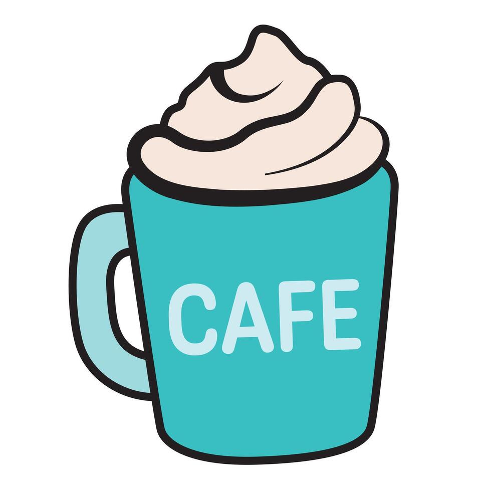 Cup of Coffee with Warm Details and Cream vector