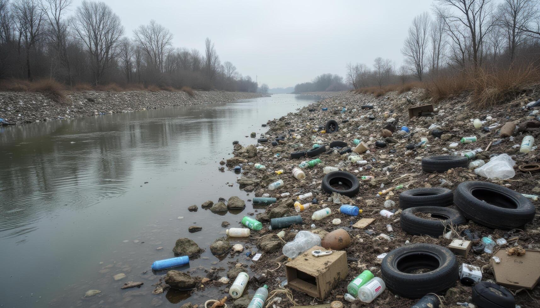 Environmental river pollution photo