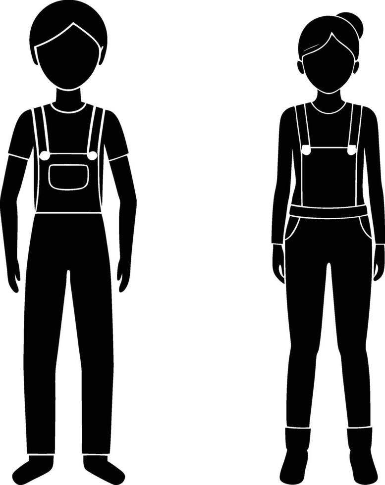 Baby robot silhouette illustration vector