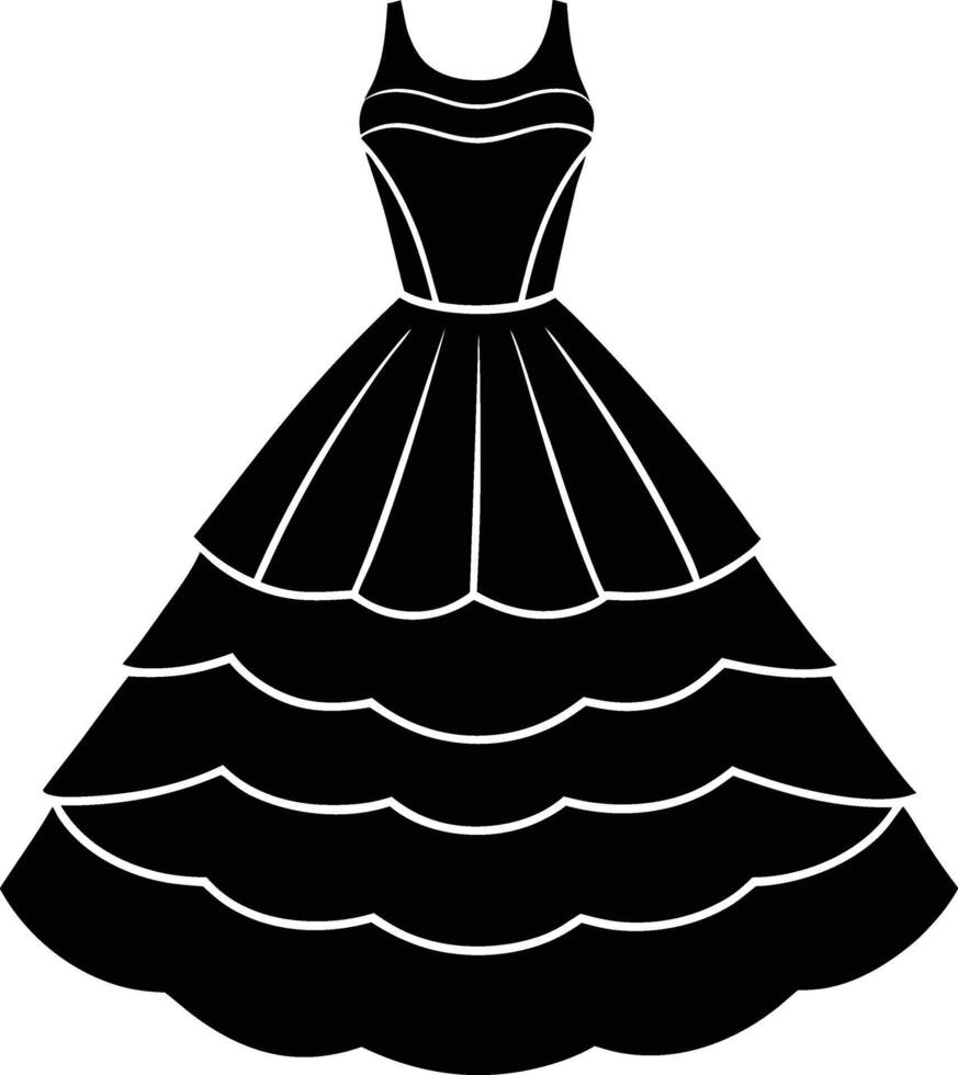 Layered dress silhouette illustration vector