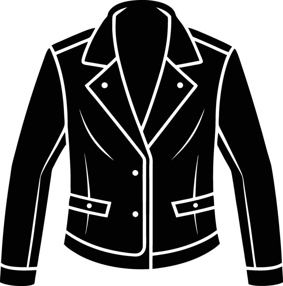 Fashionable Leather Jacket Silhouette Art vector