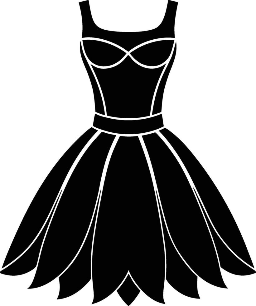Delicate Tulle Dress Silhouette Art for Creative Fashion Projects vector