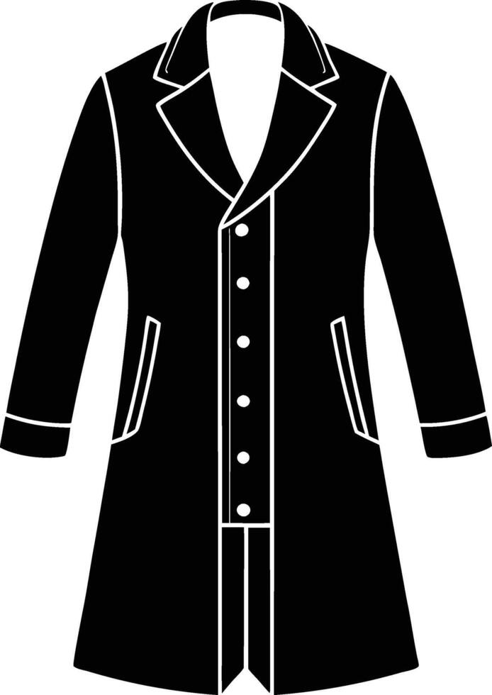 Elegant Overcoat Silhouette Art for Winter Fashion vector