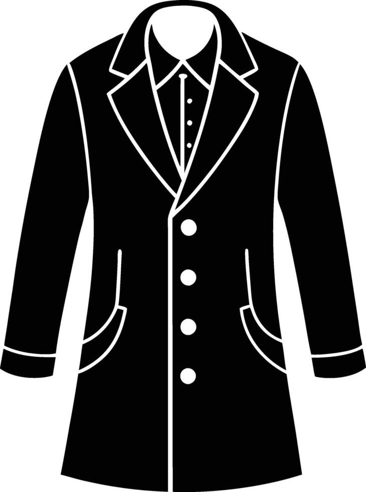 Modern Overcoat Silhouette Illustration for Trendy Outerwear vector