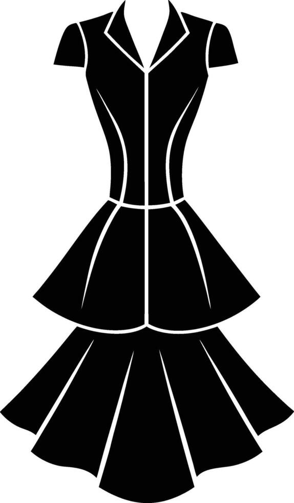Classic Peplum Dress Design vector