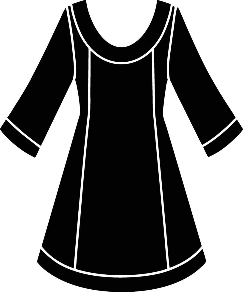 Elegant Tunic Silhouette Illustration for Fashion Design vector