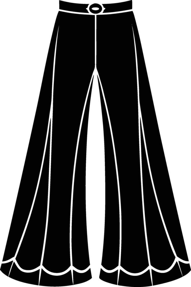 Palazzo pants silhouette illustration vector