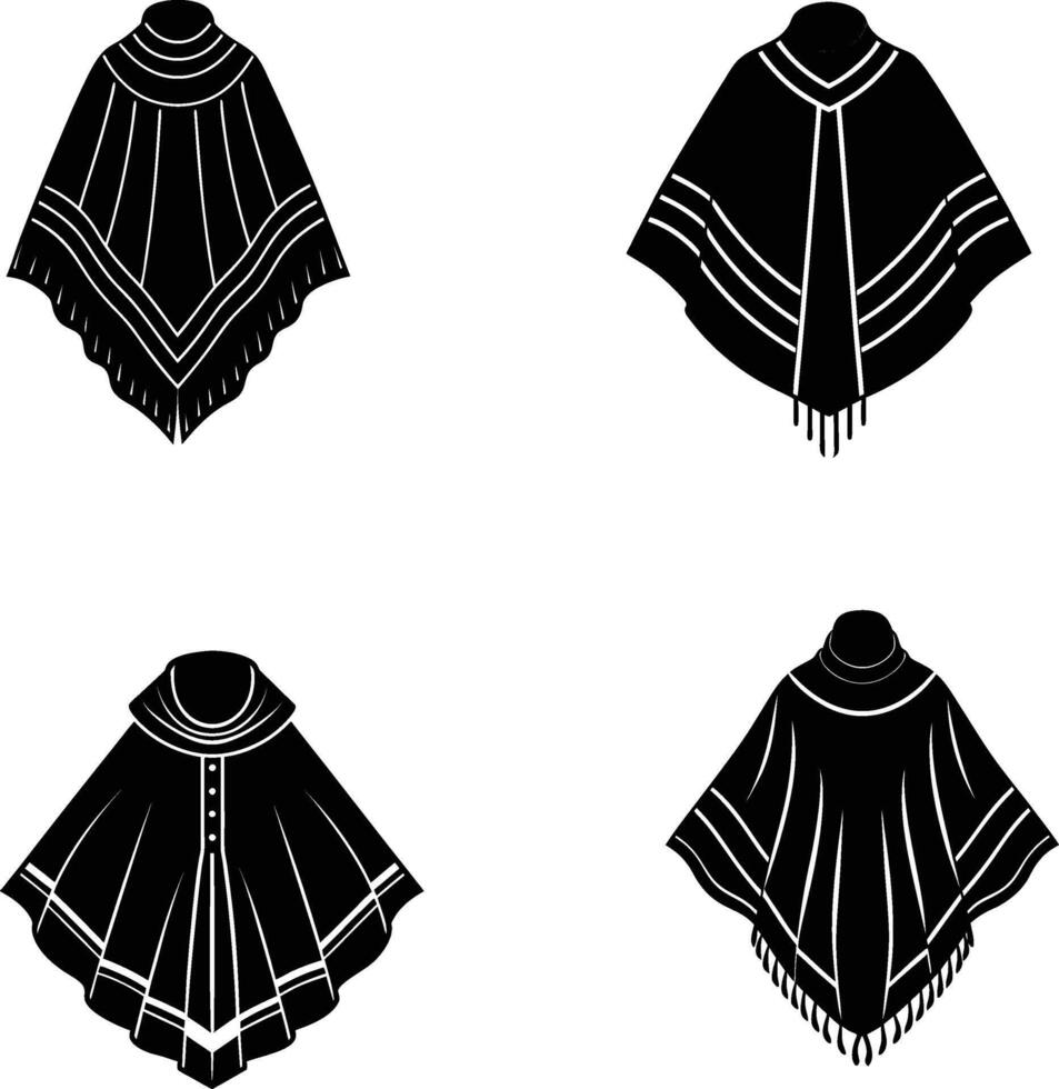 Poncho silhouette illustration vector