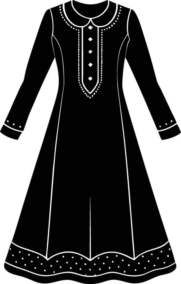 Salwar kameez silhouette illustration vector