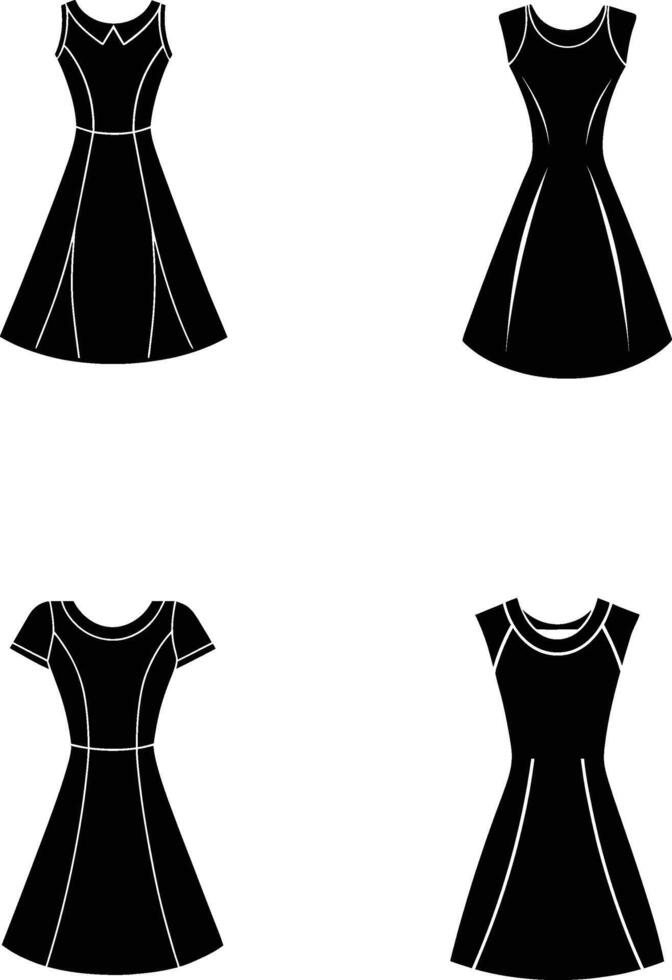 Shift dress silhouette illustration. vector