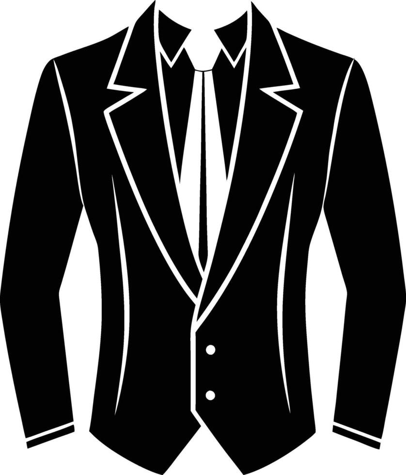 Black Suit silhouette illustration vector