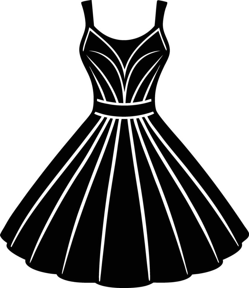 Stylish Sundress Silhouette for Fashion and Apparel Design vector