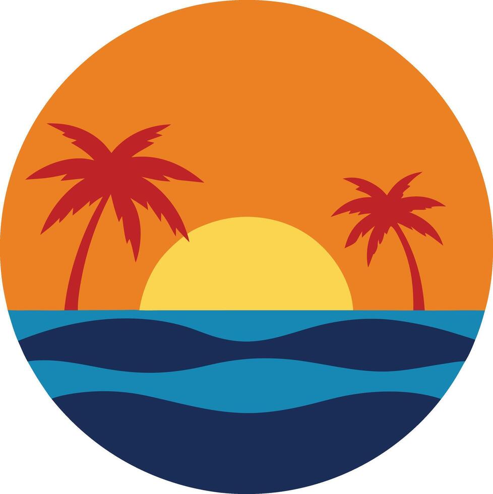 Beautiful summer illustration with nature vector