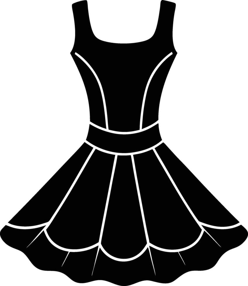 Elegant Skater Dress Silhouette Design vector