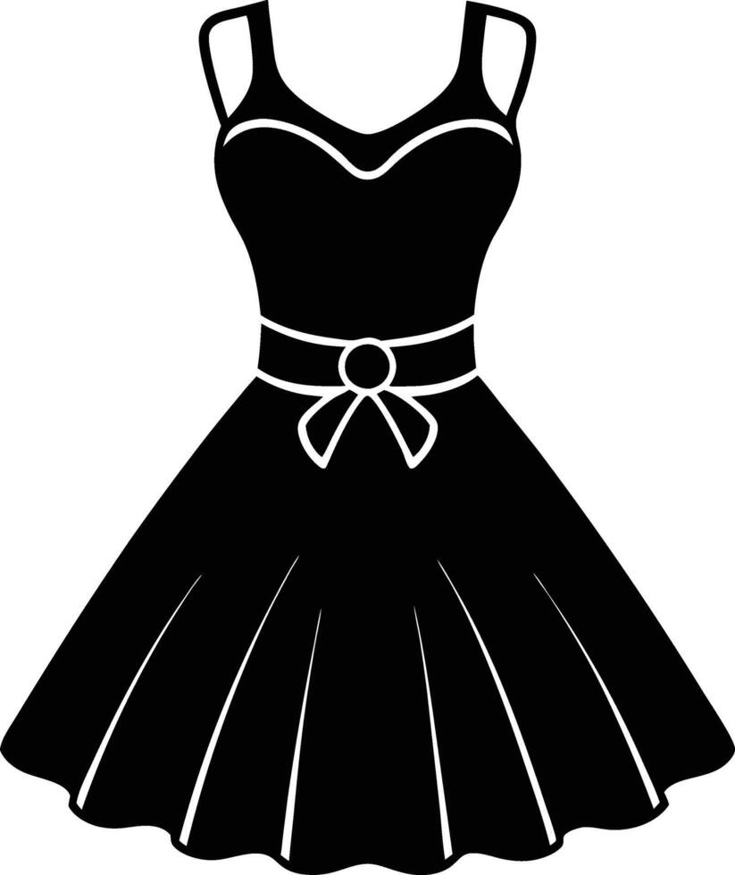Elegant Sundress Silhouette Illustration for Design Projects vector