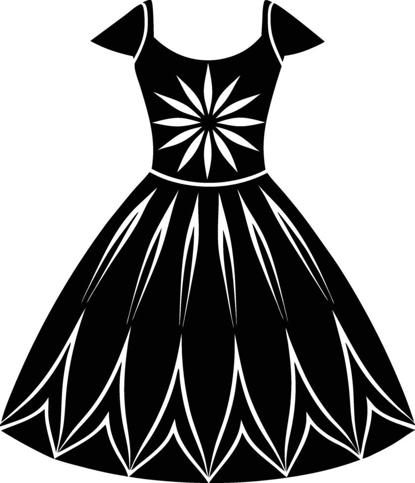 Minimalist Sundress Silhouette Perfect Art for Summer Themes vector