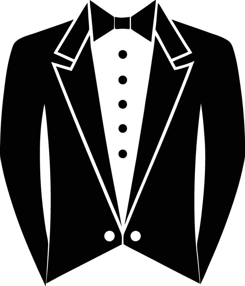 Beautiful Tuxedo silhouette illustration vector