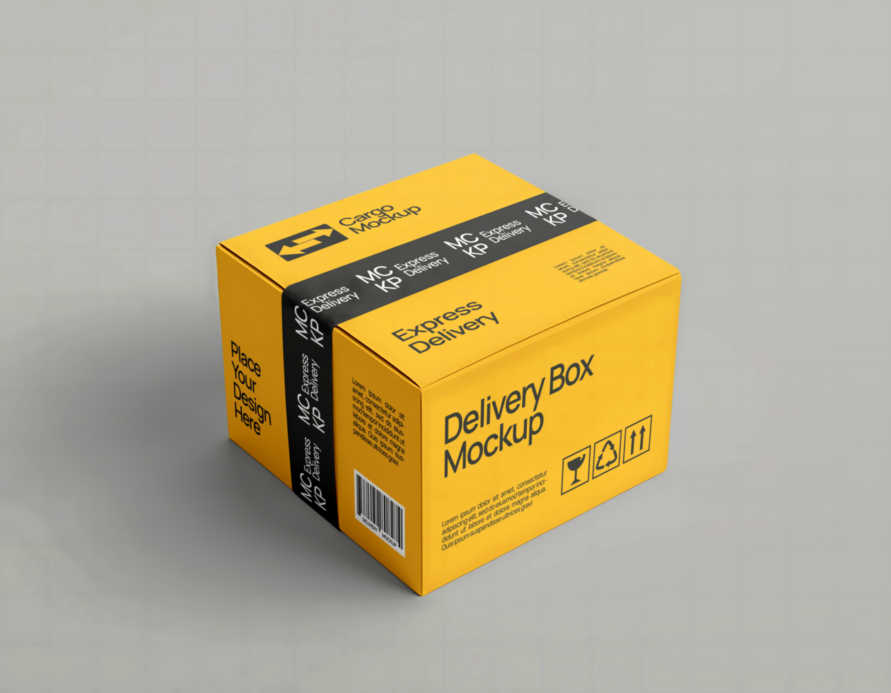 Delivery Box Mockup with editable background psd