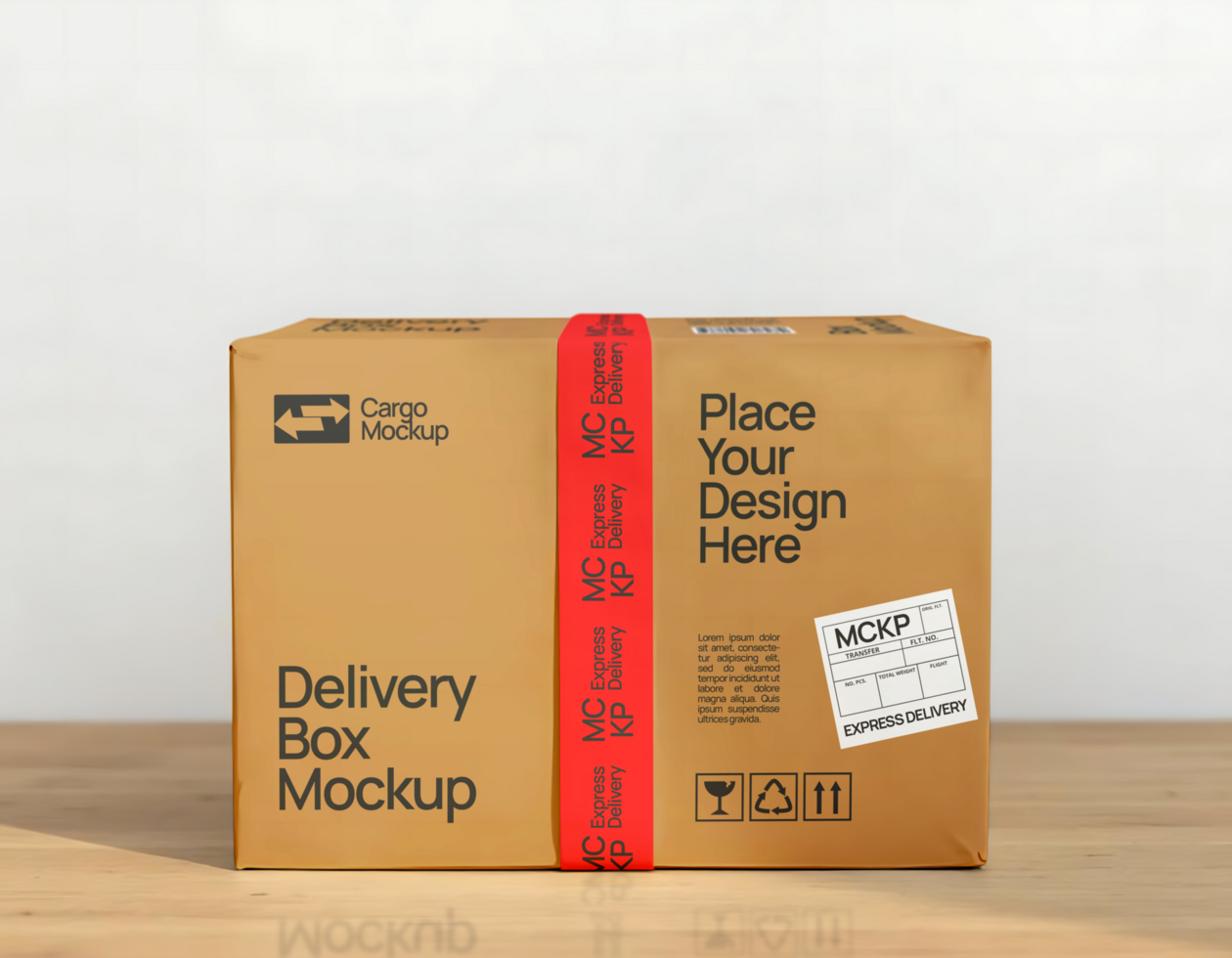 Box Mockup with wall background psd