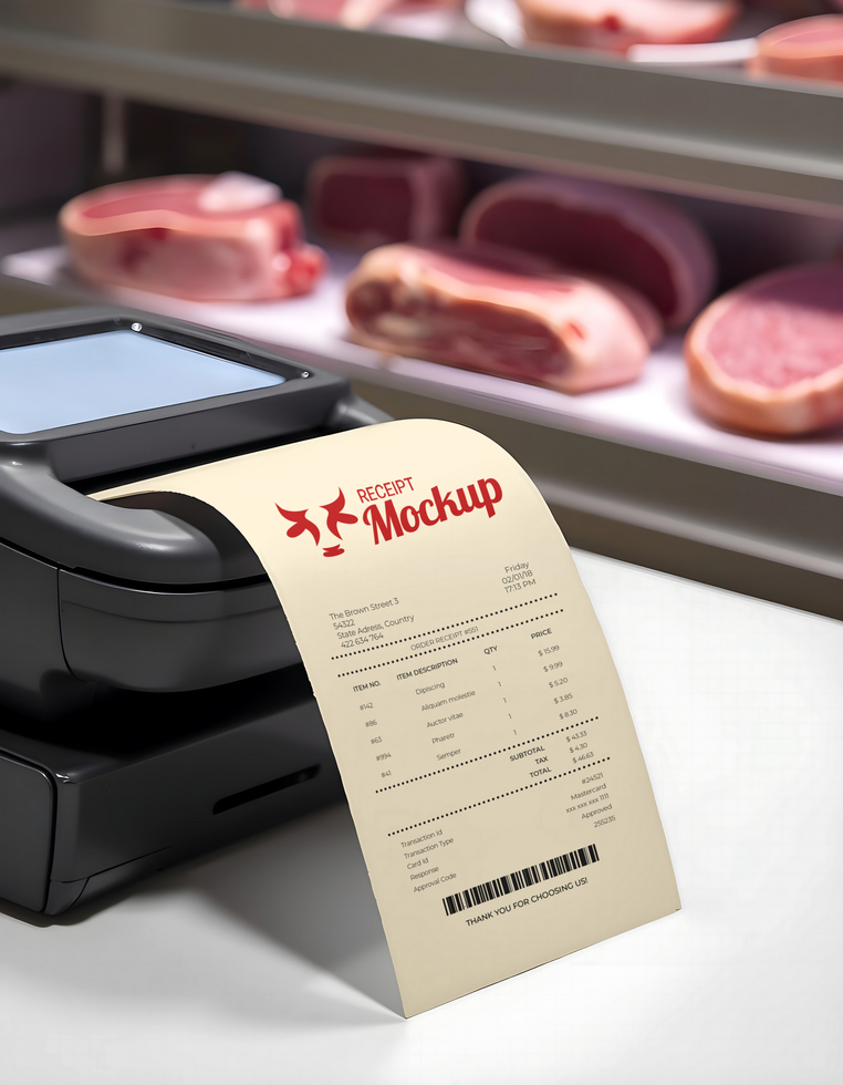 struck branding meat store mockup psd
