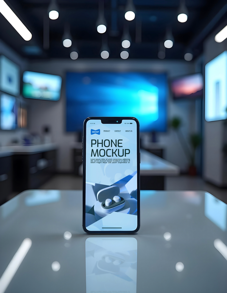phone branding electronic store mockup psd