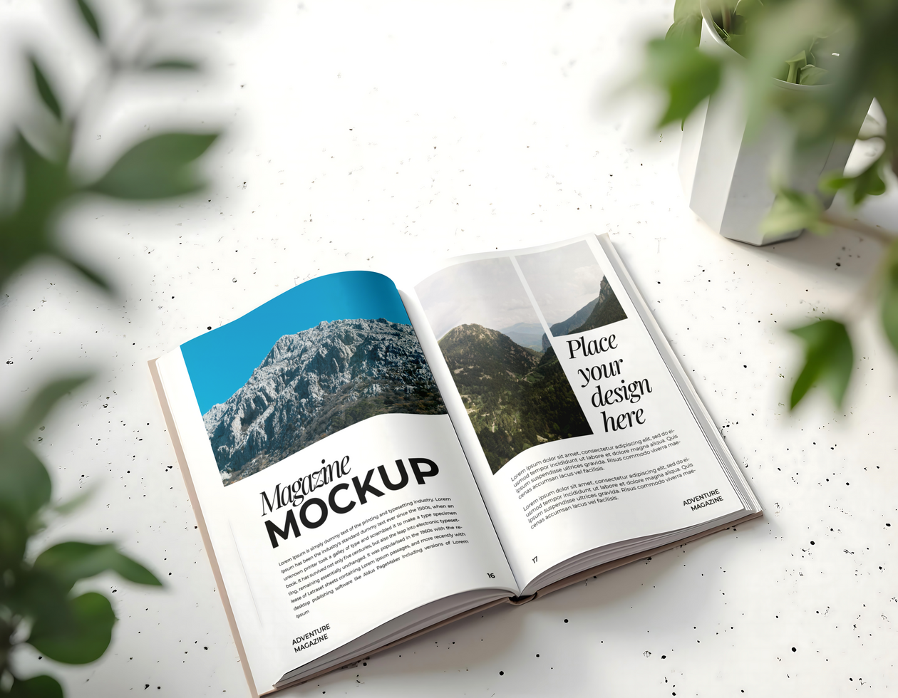 white cover magazine illustration psd