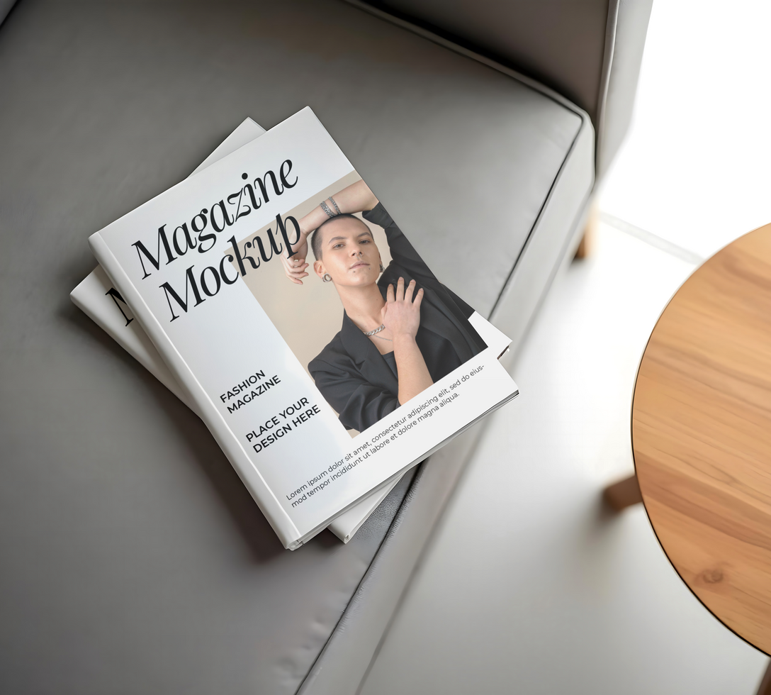 cover magazine mockup psd