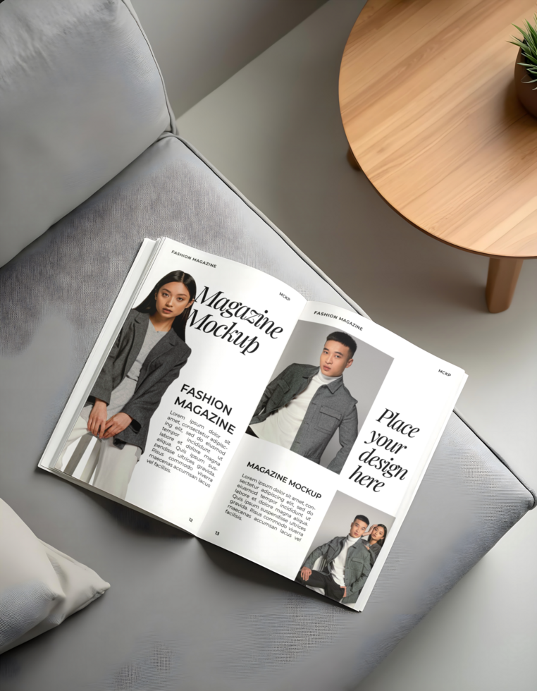 elegant cover magazine mockup psd