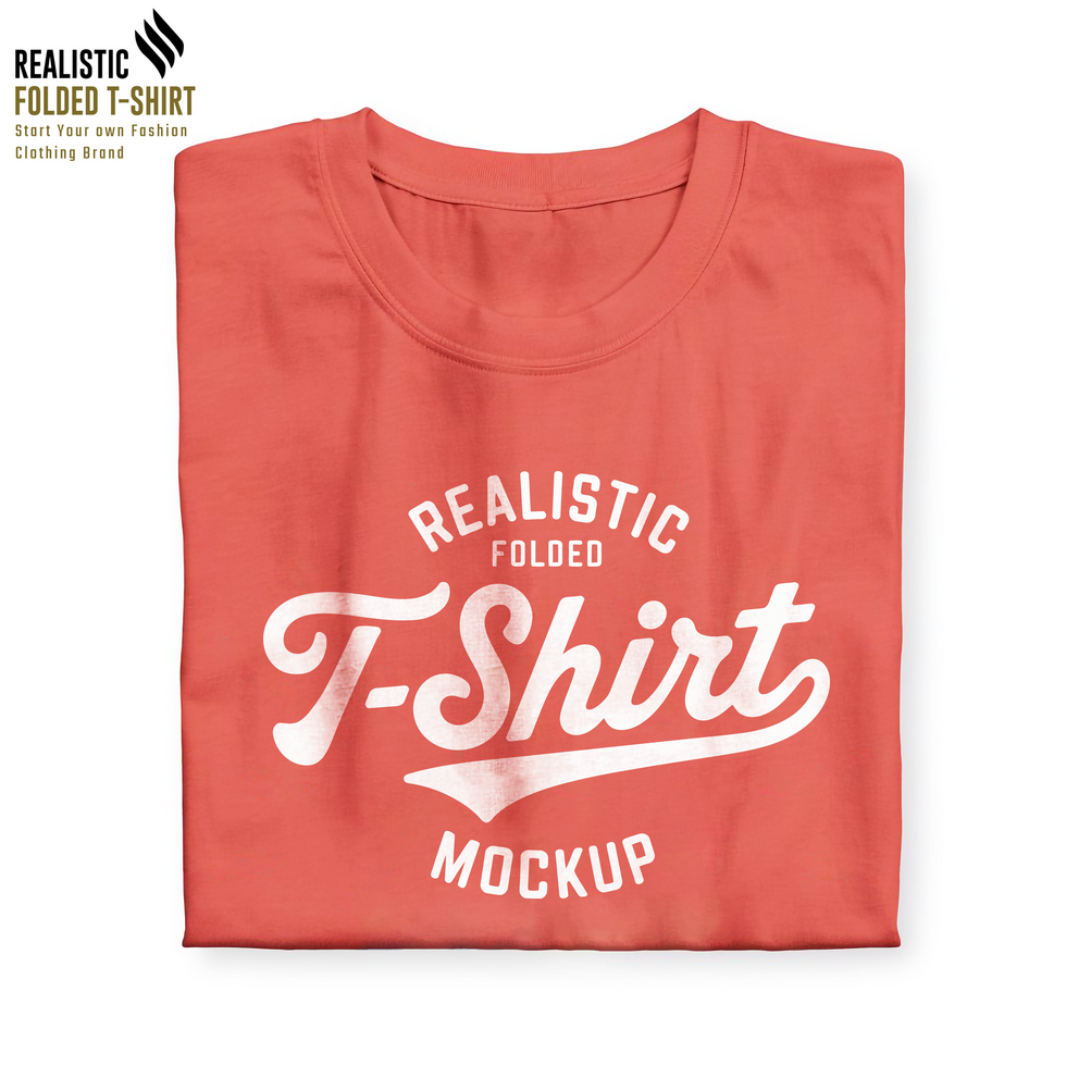 Folded T-Shirt Mockup in Modern Monochrome Colors psd