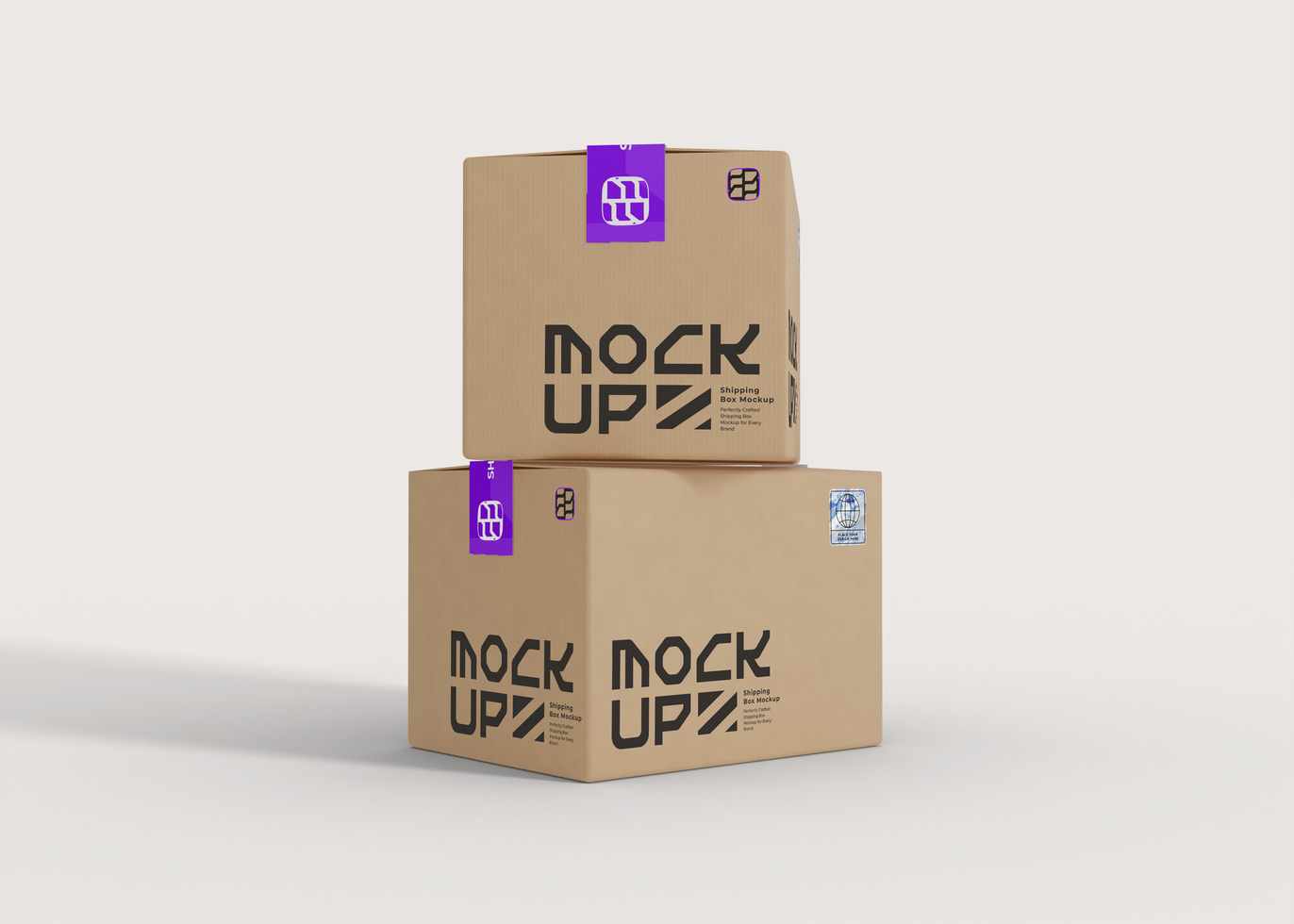 Custom Parcel Box Mockup psd