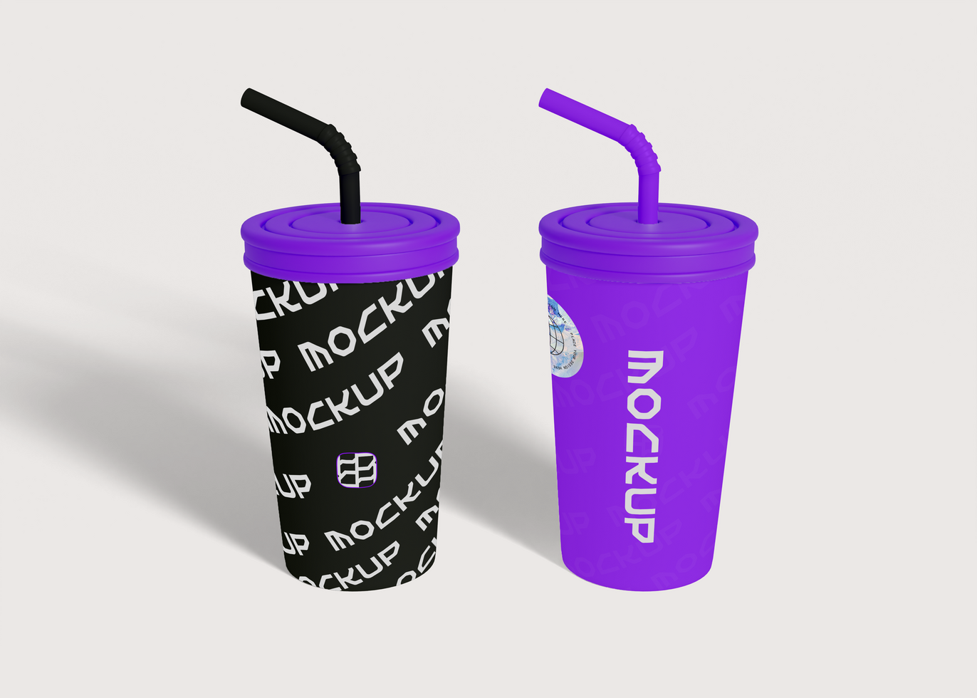 Takeaway Soda Cup with Straw Mockup psd