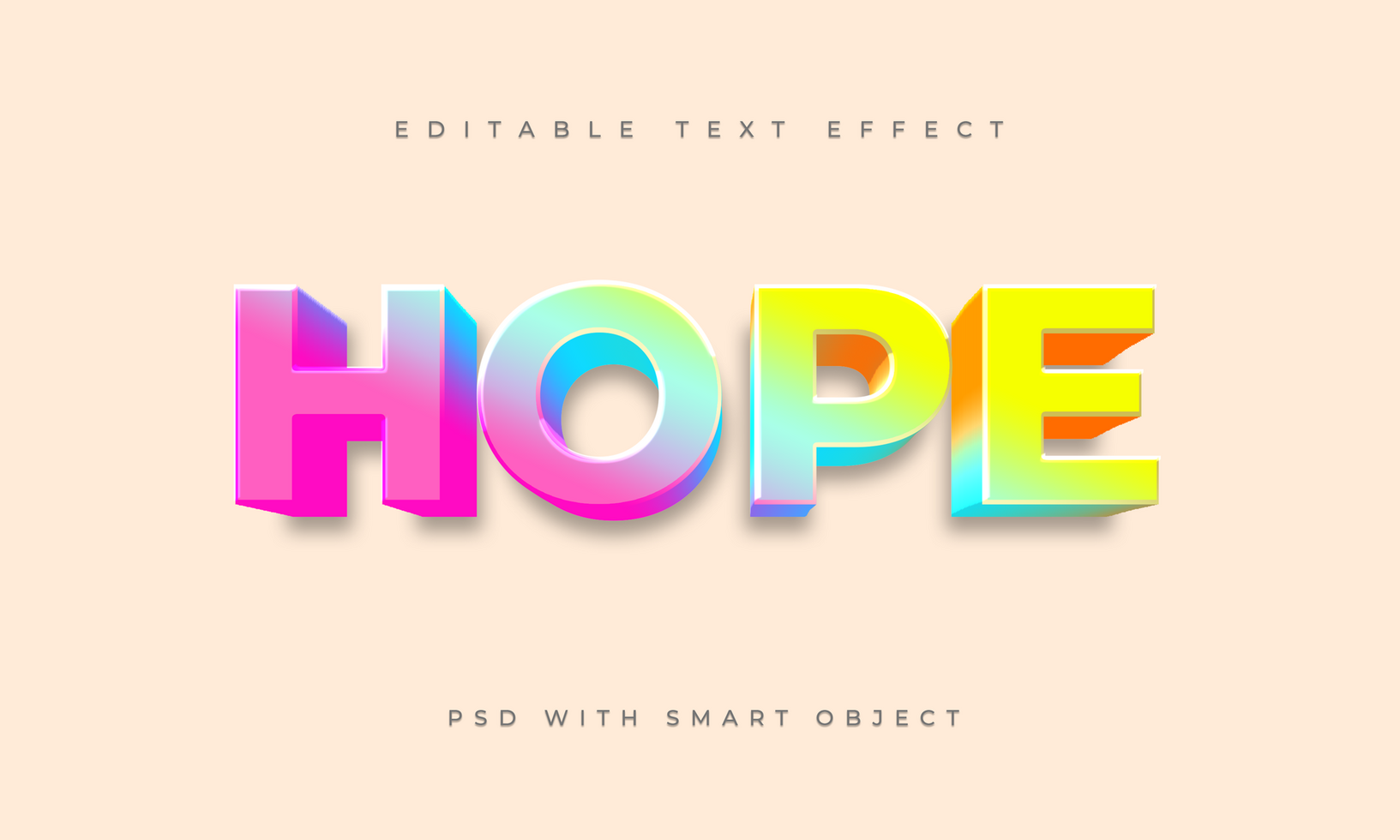 Colorful hope editable text effect template psd
