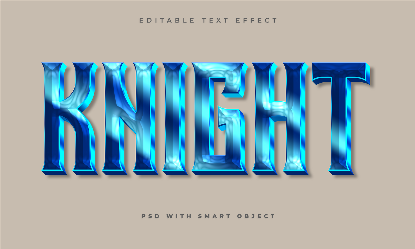 blue Knight editable text effect template psd