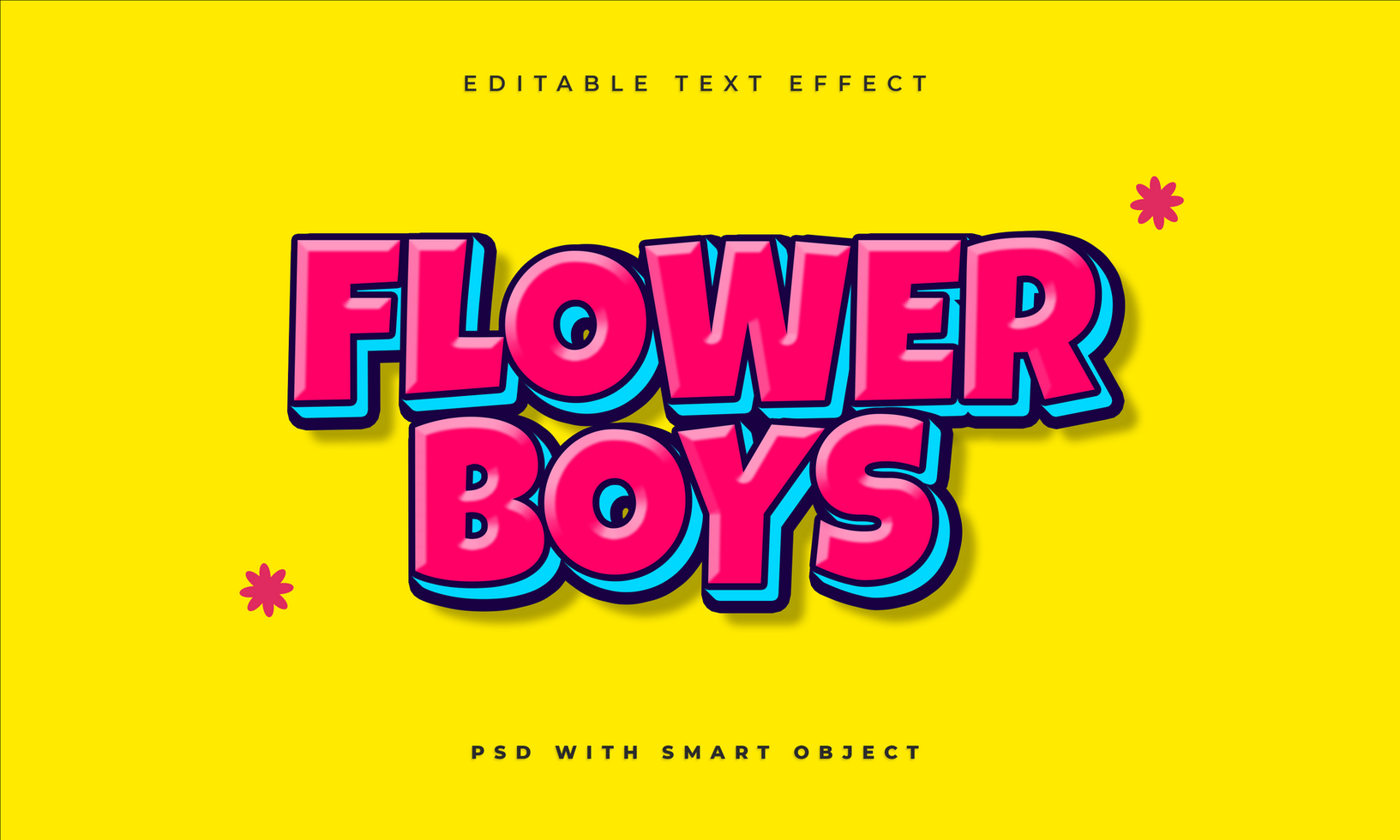sweet Flower boys editable text effect template psd