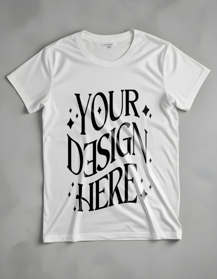 white tshirt mockup on floor clean with grey background psd