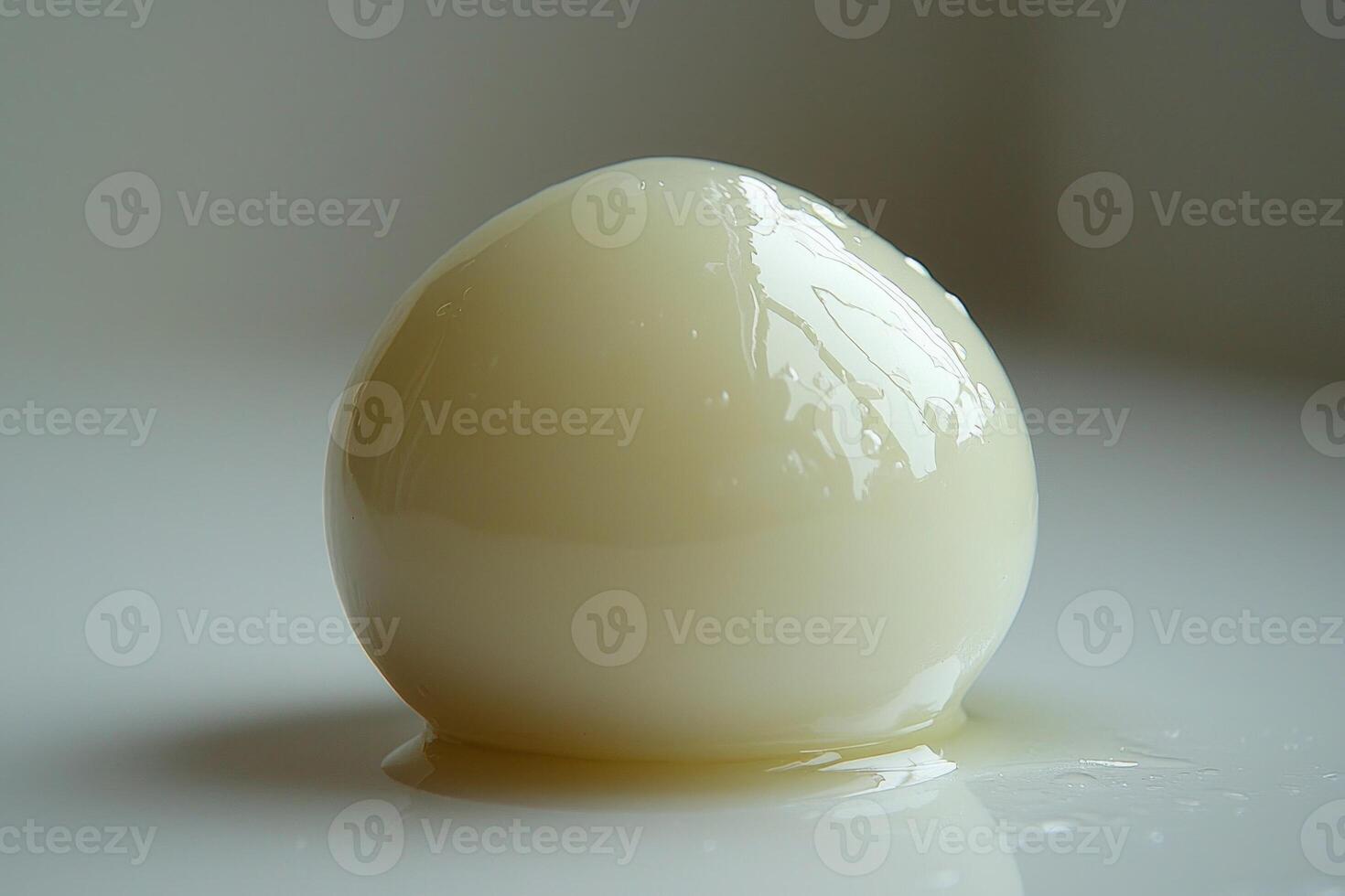 single marinated white mushroom stands out its smooth glossy cap and slightly translucent stem illuminated soft light showcasing its natural beauty against minimal backdrop photo