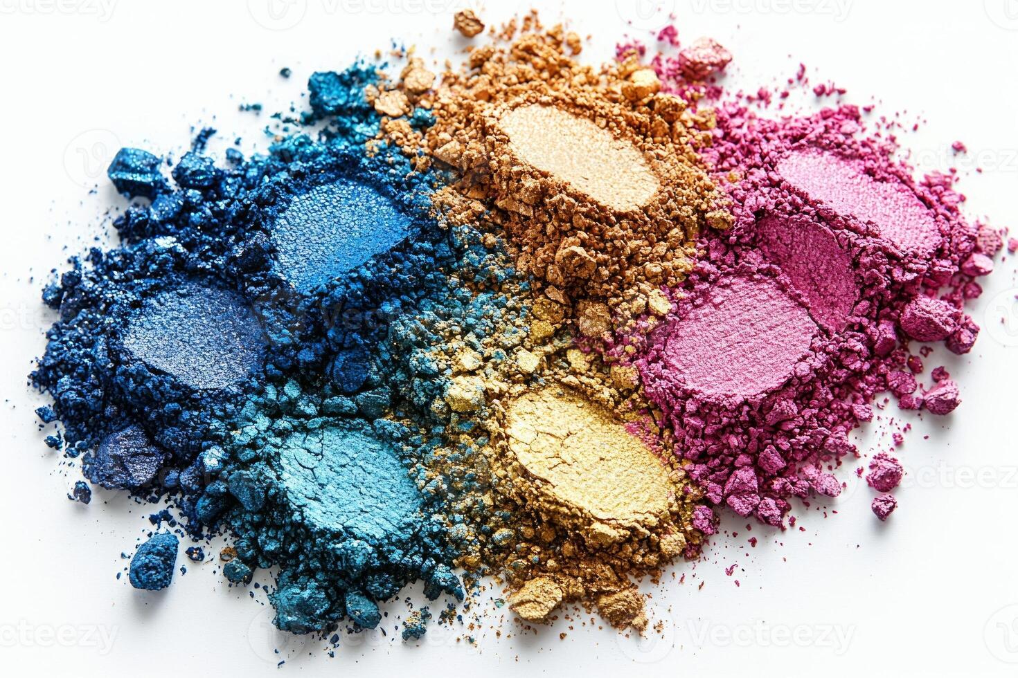 vibrant eyeshadow palette displays beautiful array of bold shades including blue green pink and yellow photo