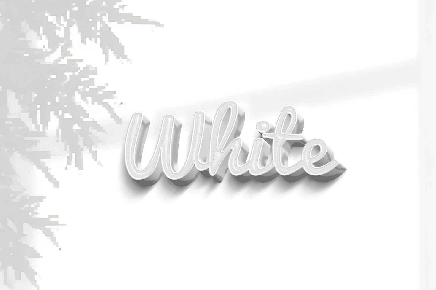 White - 3D Text Effect Creative psd