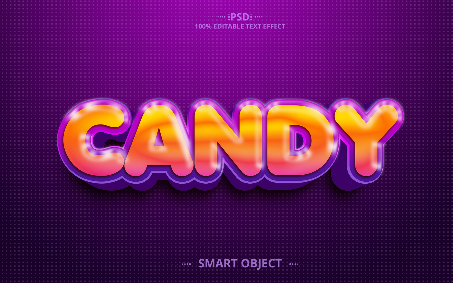 Candy 3D Editable Text Effect Design psd