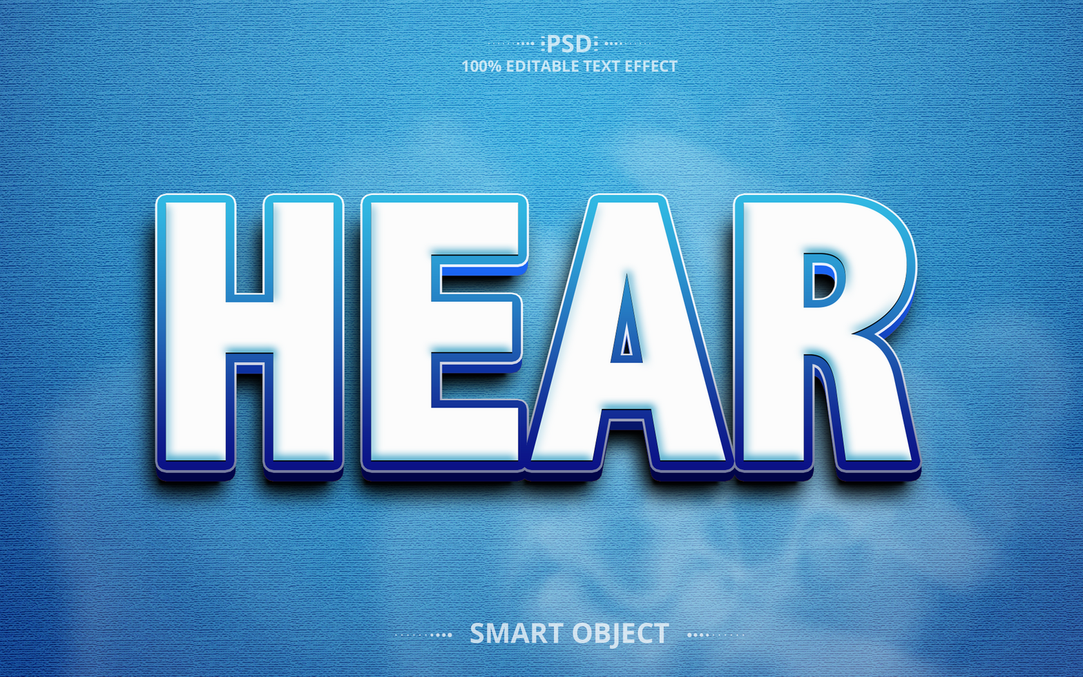 Hear 3D Editable Text Effect Design psd