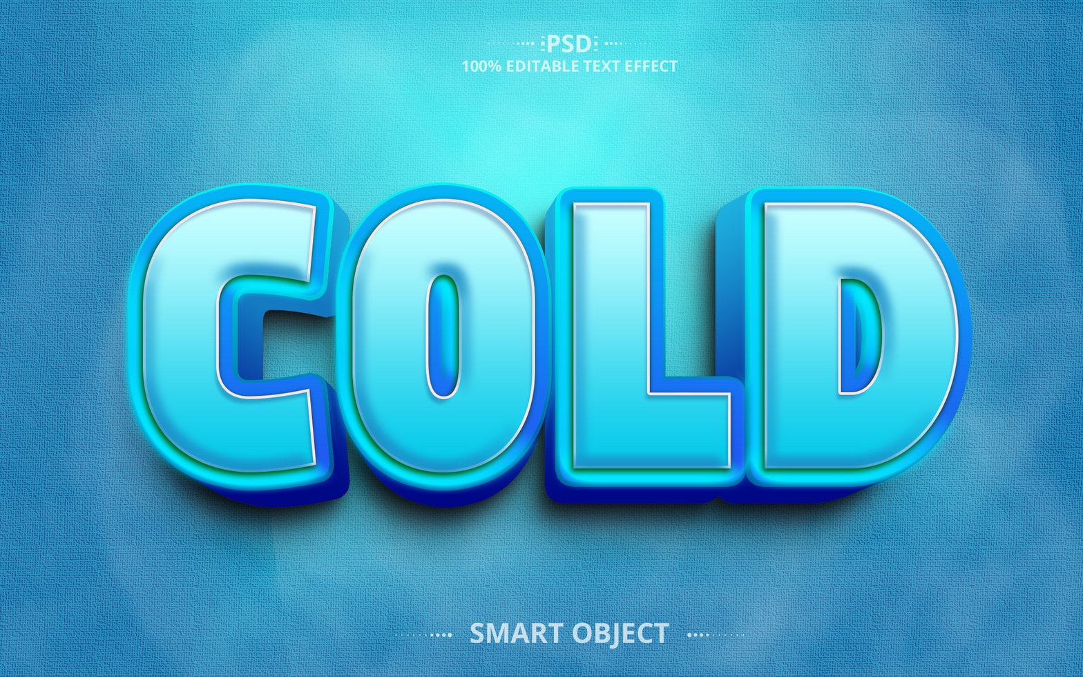 Cold 3d Editable Text Effect Design psd