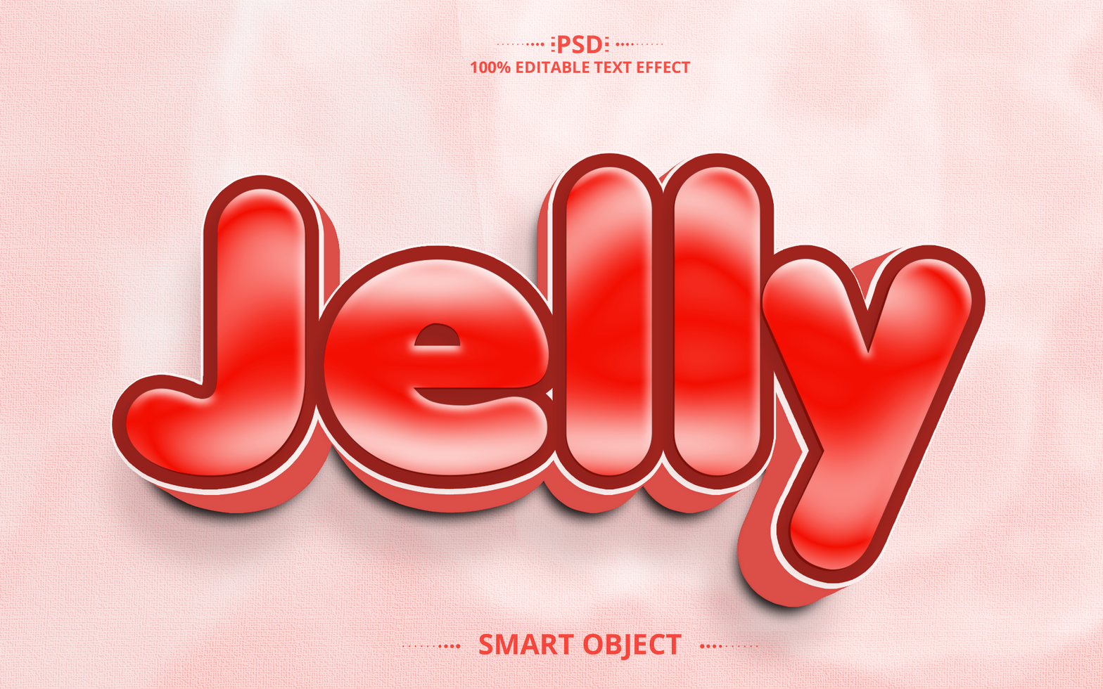 Jelly 3D Editable Text Effect Design psd