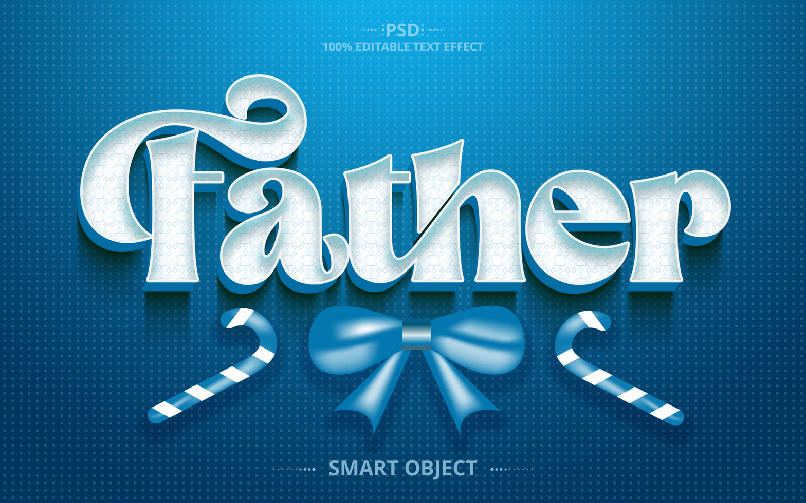 Father day 3D Editable text effect psd