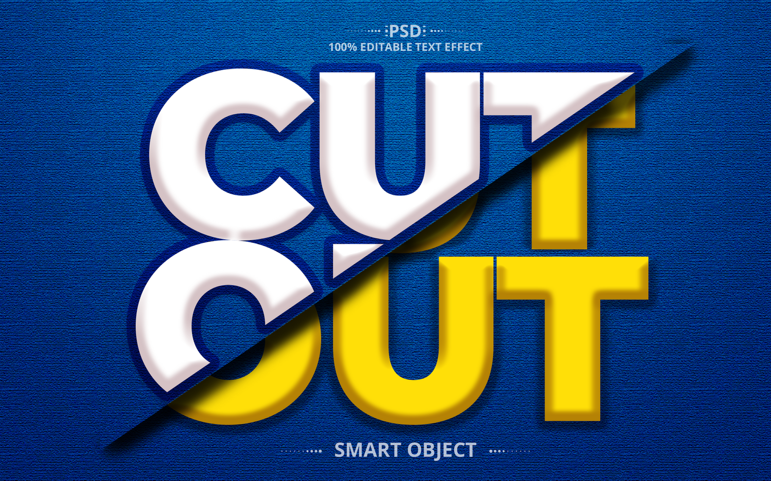 Cutout 3D Text Style Effect design psd
