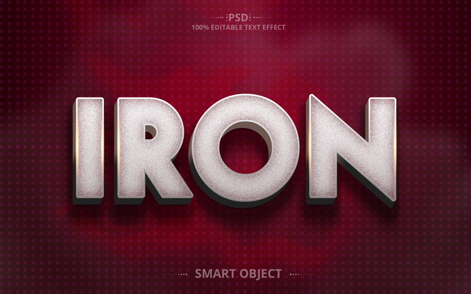 Iron 3d typography Editable Text Effect Design psd